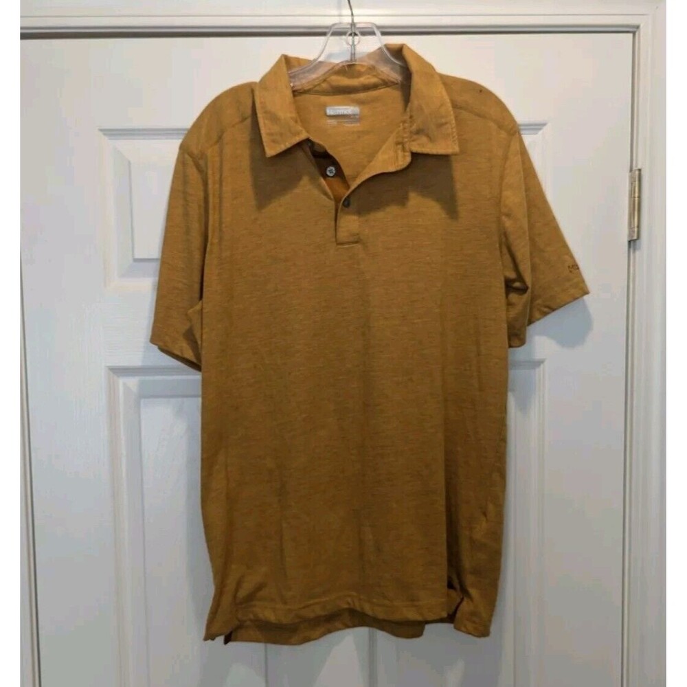 Coastal Gorpcore Marmot Mustard Performance Polo Shirt Men's Medium Golf